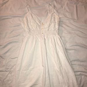 White cotton eyelet dress